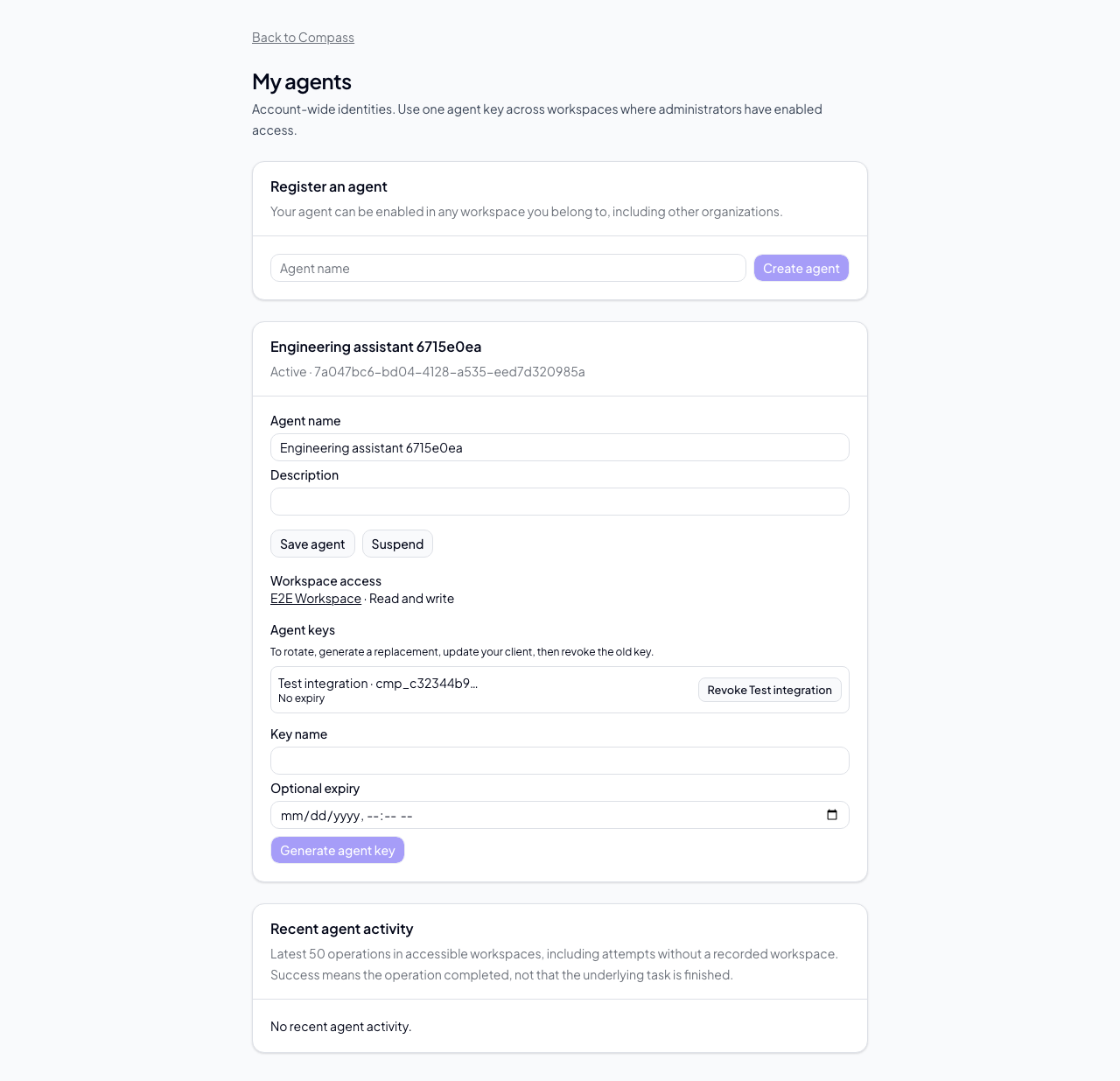 Account-wide agent settings