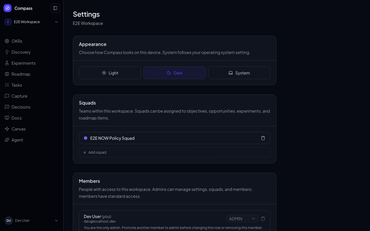 Dark appearance on desktop
