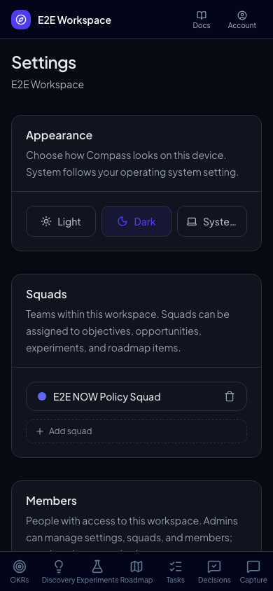 Dark appearance on mobile