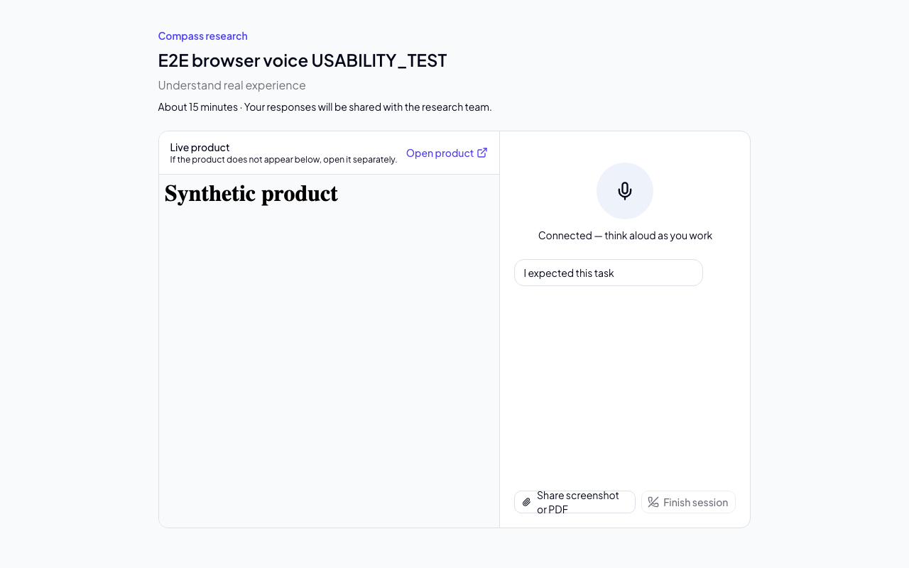 Guided voice beside the product