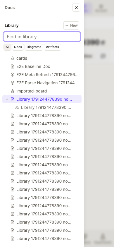 Library in the agent sidebar on mobile