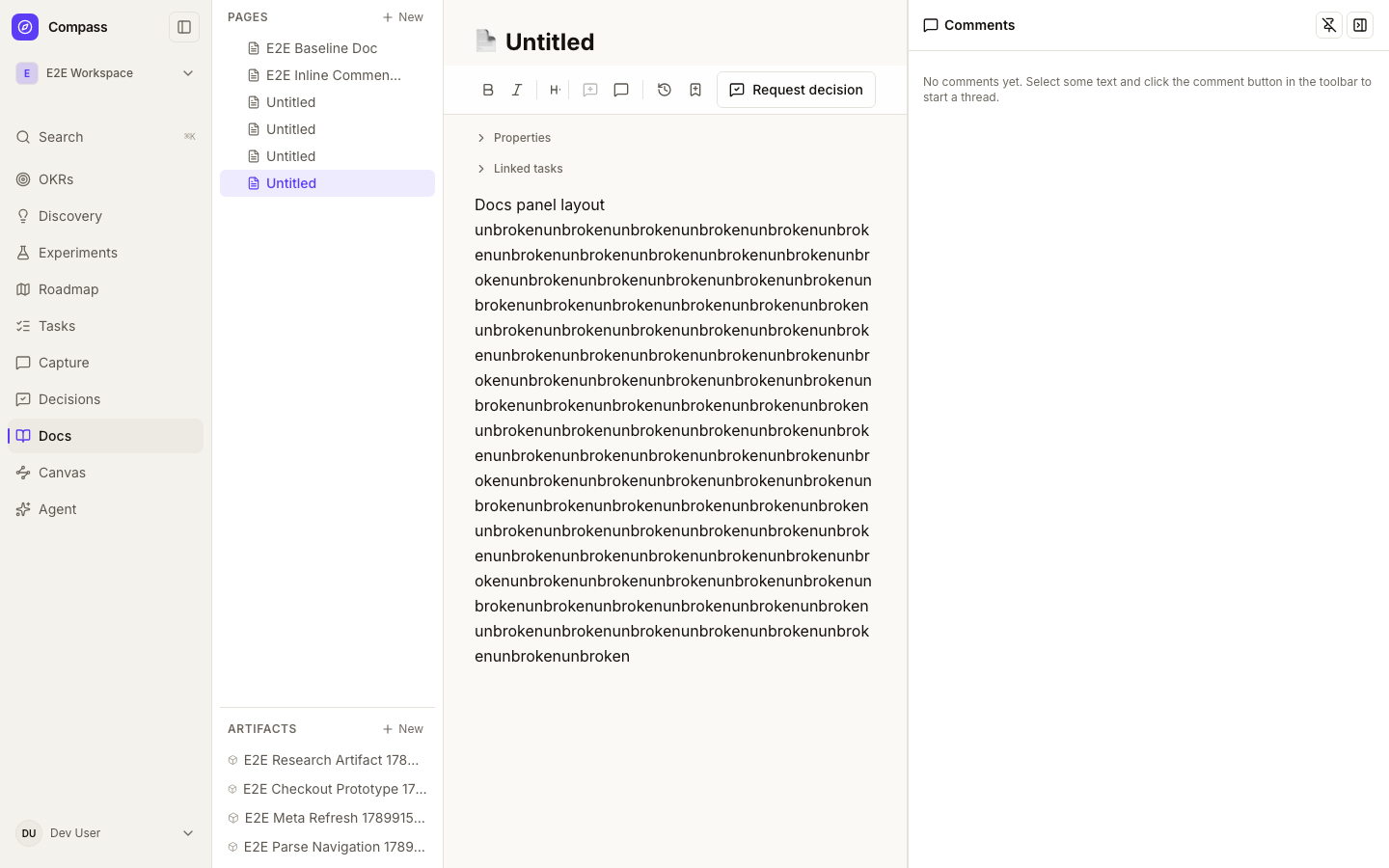 Comments docked beside the editor, with long text contained