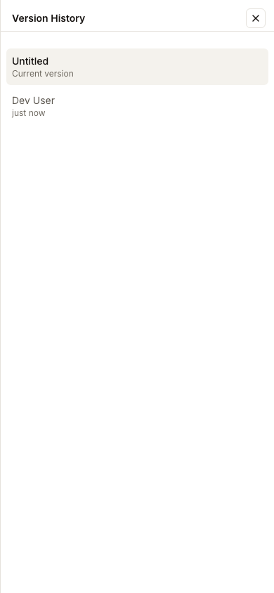 Version History uses a full-width overlay on a phone