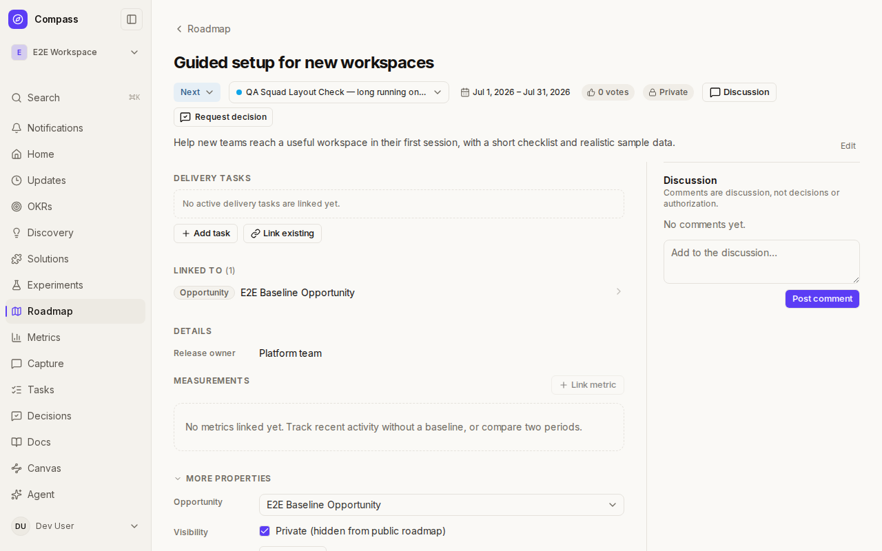 Roadmap item full page on desktop